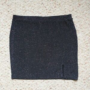 BP. Mini Skirt M Black Multicolor Sparkle Slit Y2K 90s Party Concert Bling Retro